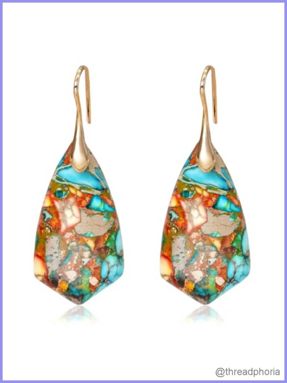 Natural Stone Dangle Drop Earrings Boho Multishape Women Jewelry
